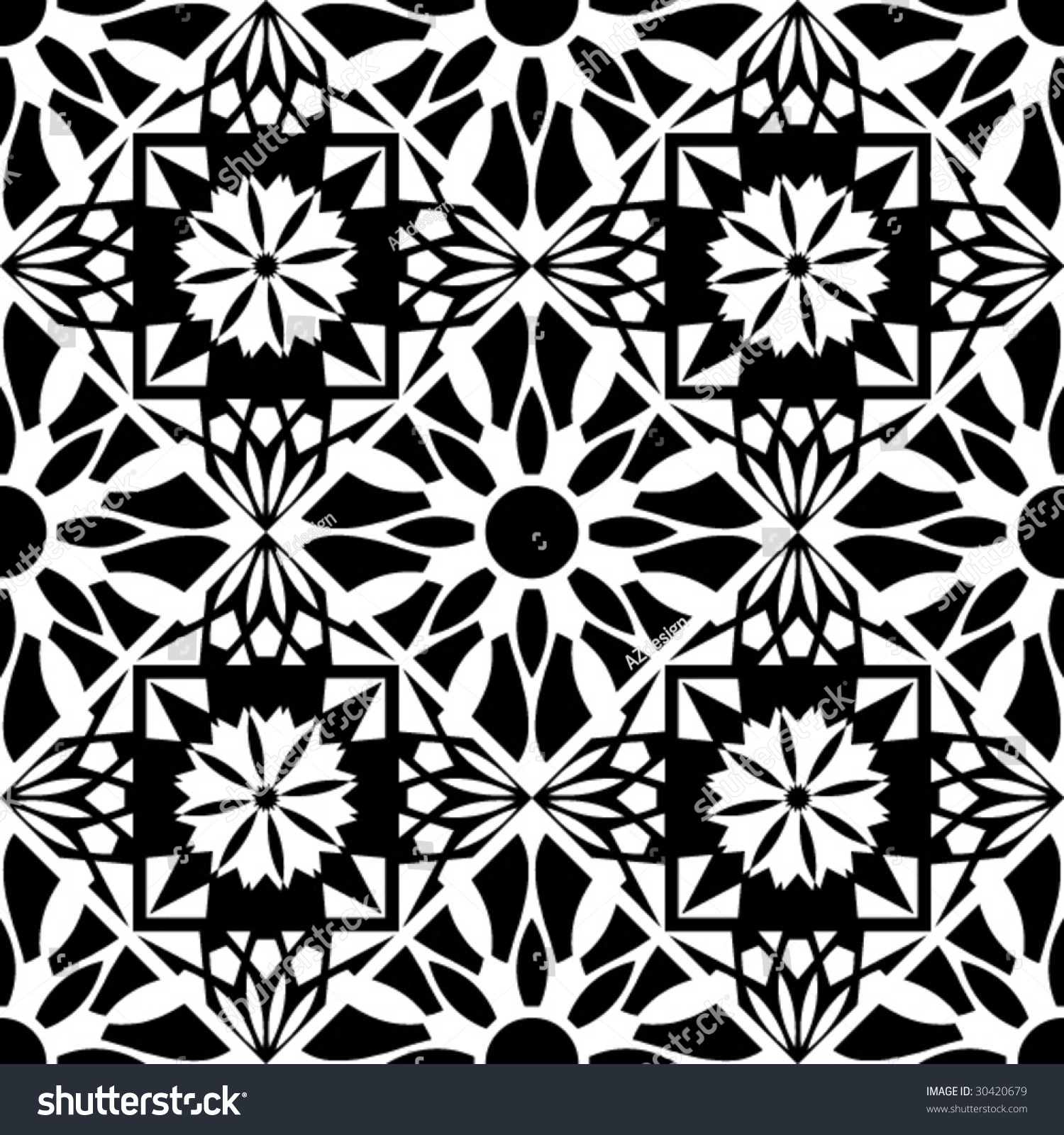 Blackandwhite Vector Pattern Stock Vector (Royalty Free) 30420679