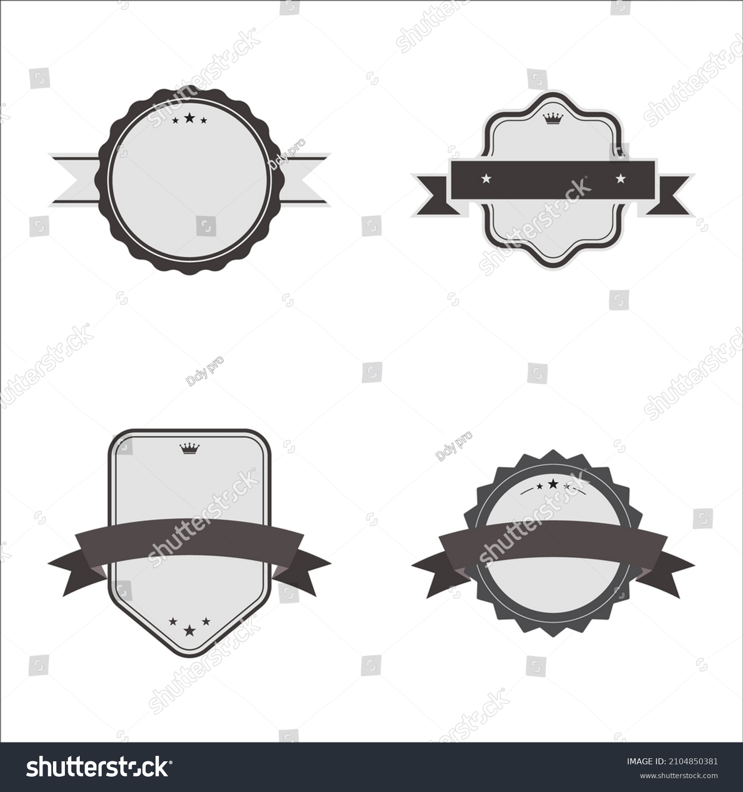 Black White Vector Ribbon Banner Banner Stock Vector (Royalty Free ...