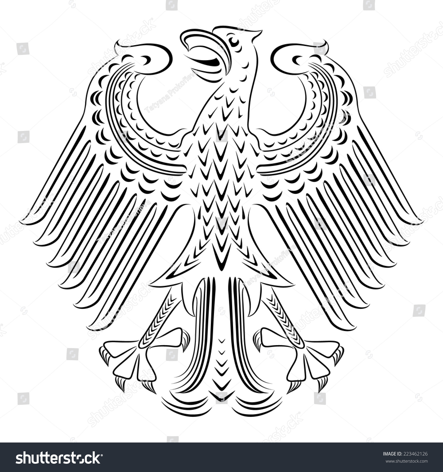 Black-And-White Version Of The Federal Eagle Germany Stock Vector ...