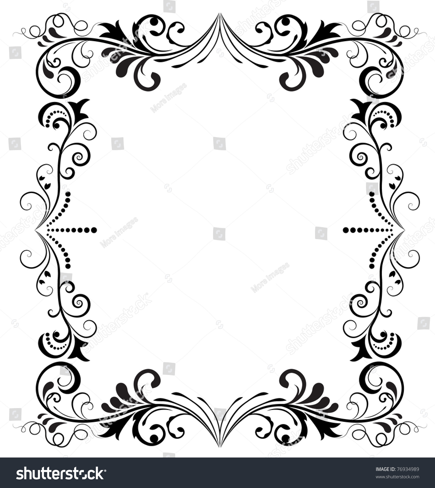 Black White Vintage Vector Frame Stock Vector 76934989 - Shutterstock