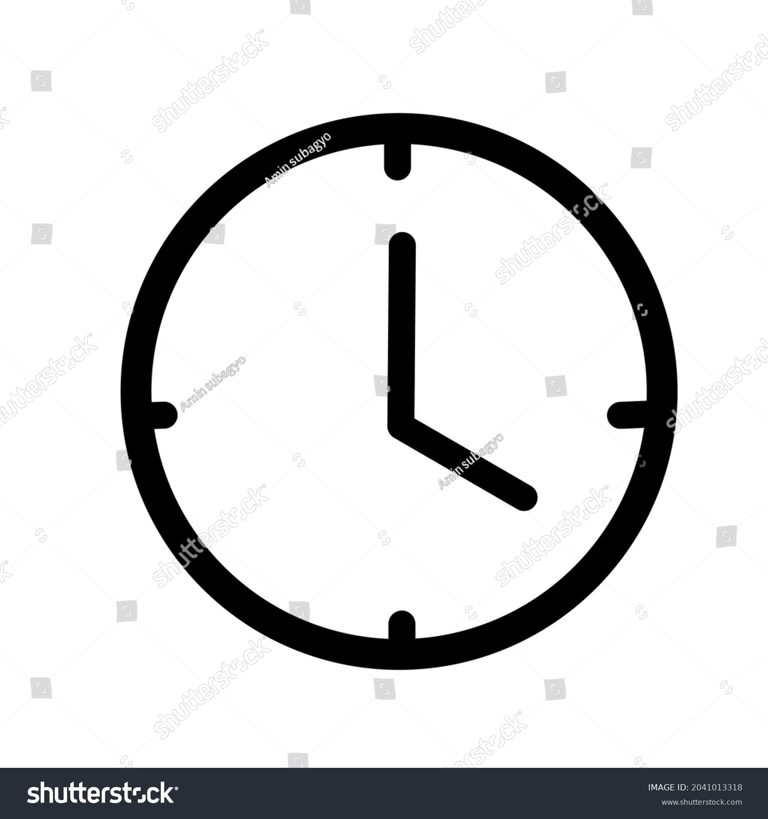 Black White Wall Clock Logo Wall Stock Vector (Royalty Free) 2041013318 ...