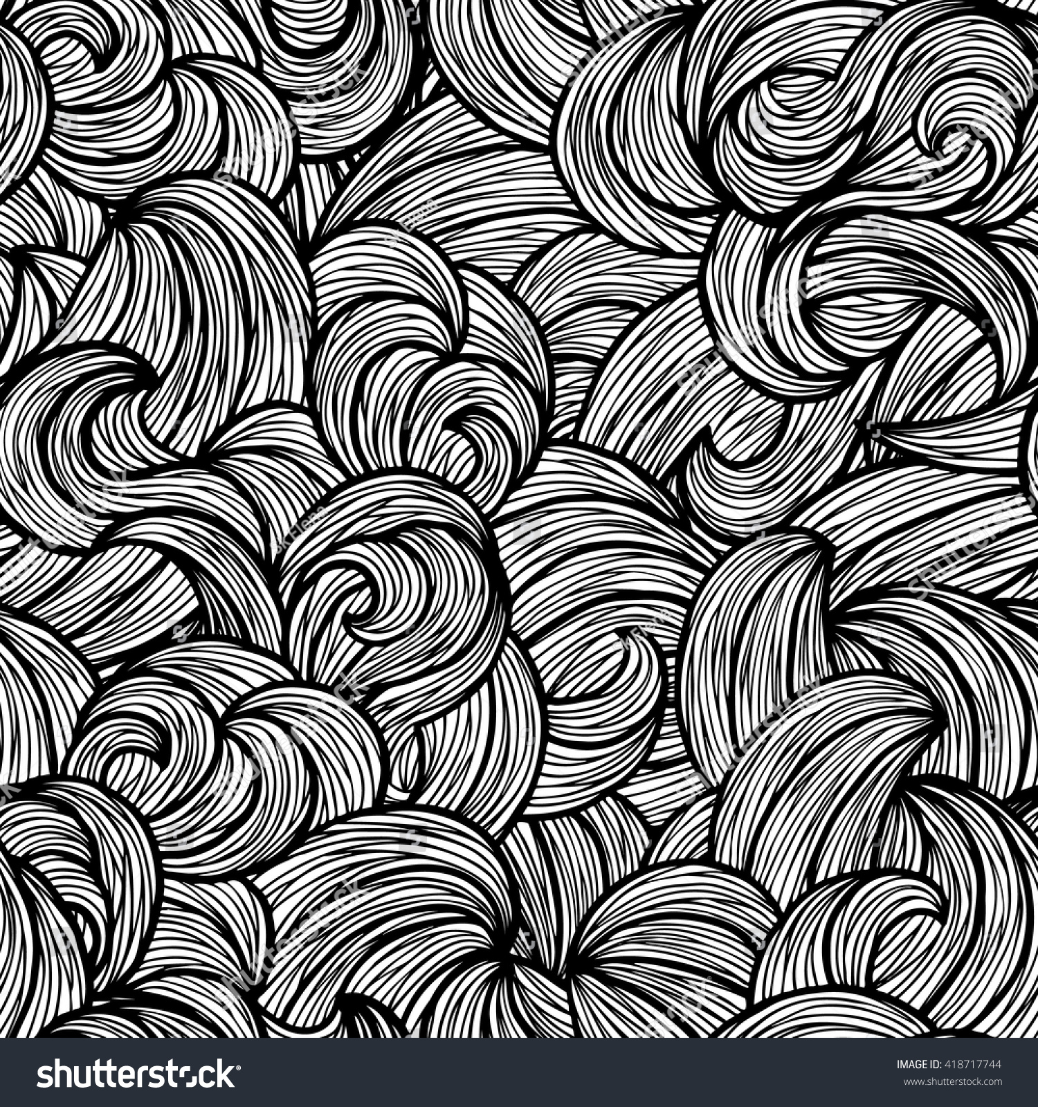 Black White Wave Pattern Seamless Background Stock Vector (Royalty Free ...