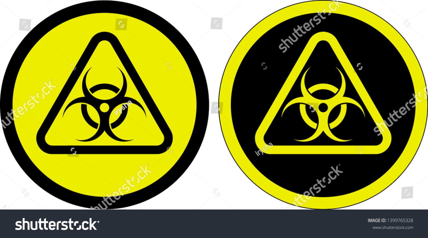Black Yellow Biogazard Simbol Set Danger Stock Vector (Royalty Free ...