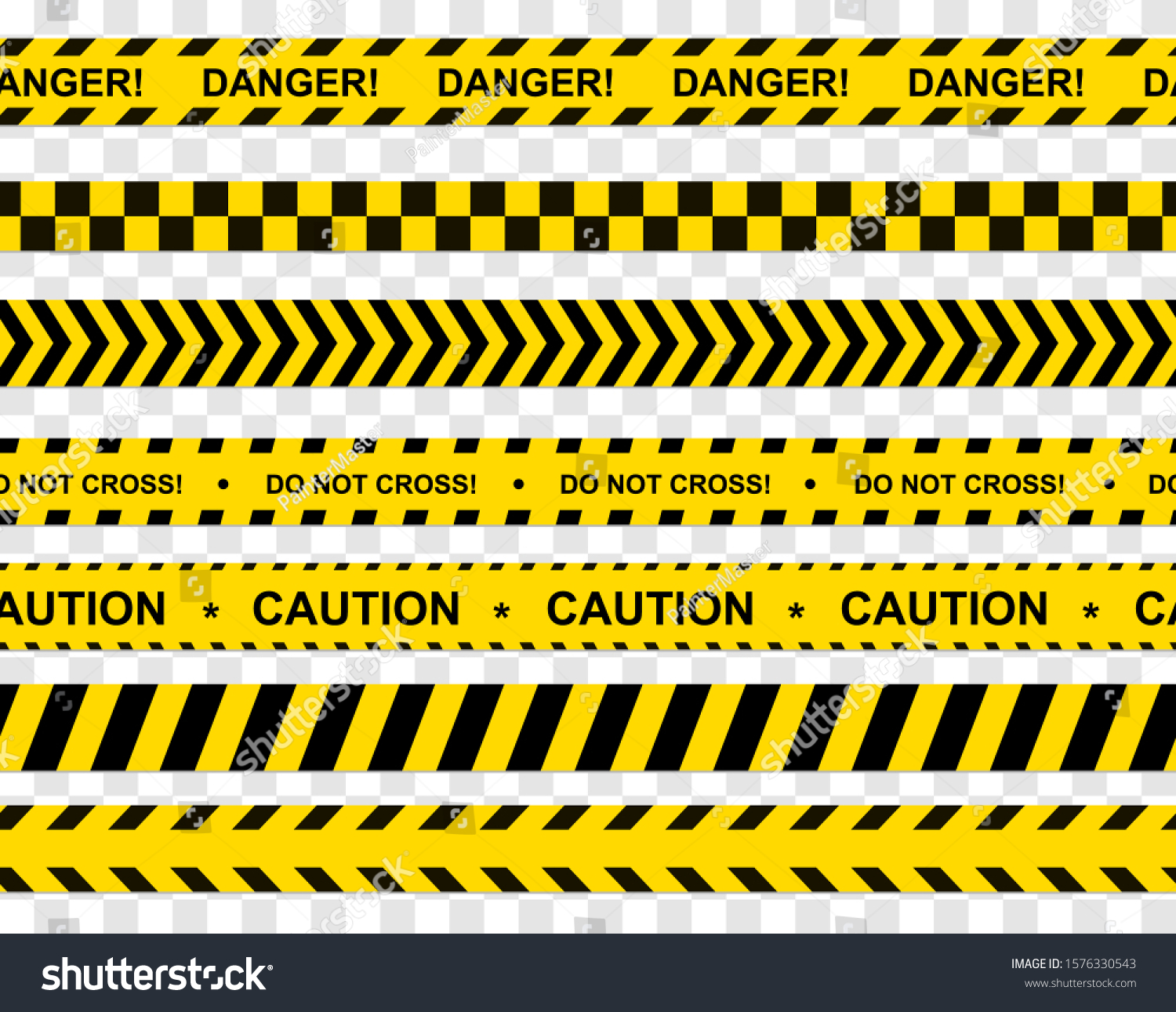 SVG of Black and yellow stripes. Barricade tape, Do not cross, police, crime danger line. Vector flat style cartoon illustration isolated on transparent background svg