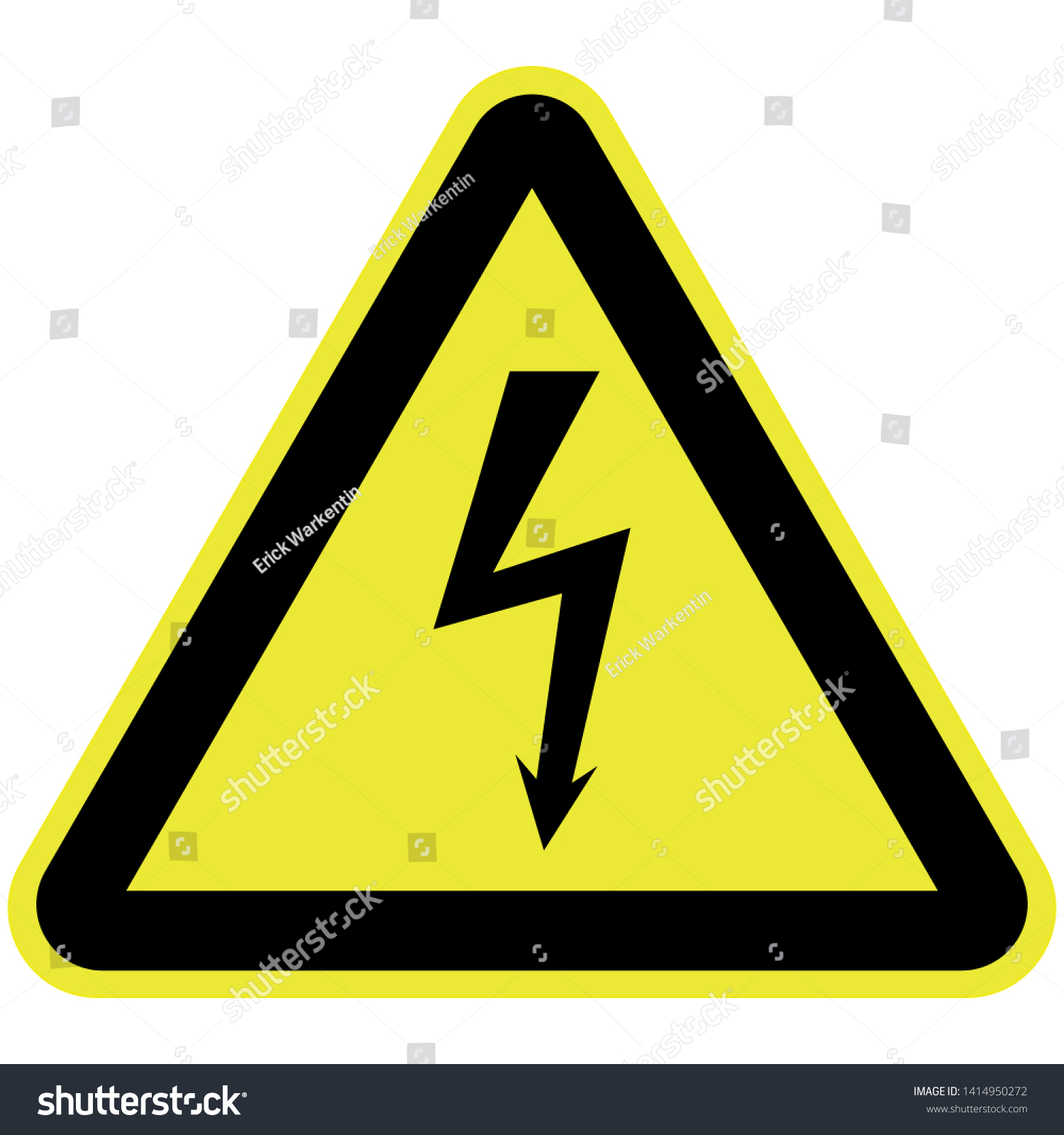 Black Yellow Voltage Sign Stock Vector (Royalty Free) 1414950272