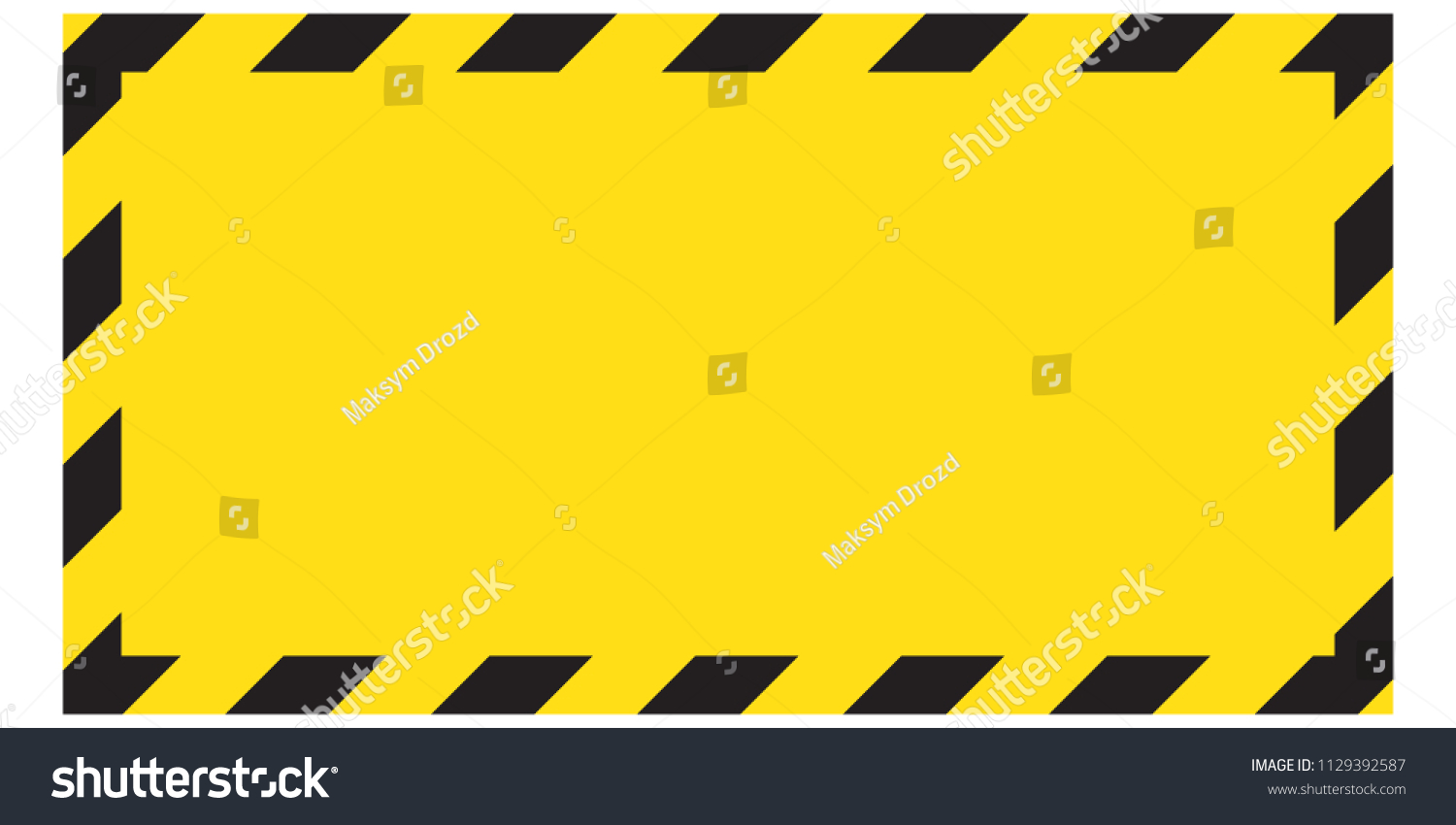 Black Yellow Warning Line Striped Rectangular Stock Vector (Royalty ...