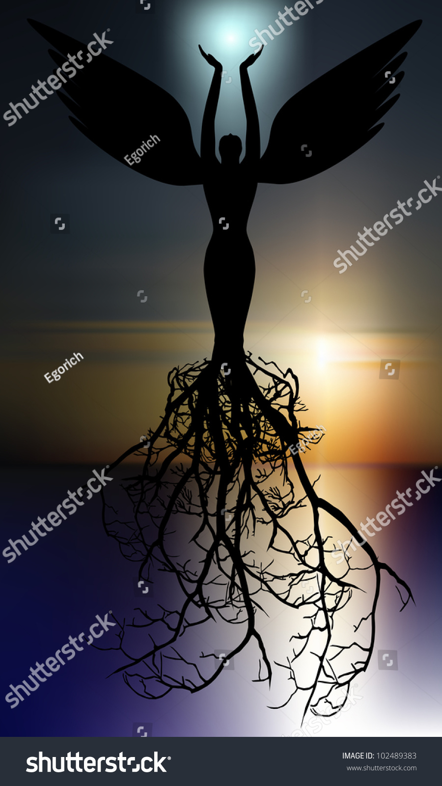 Black Angel Stock Vector 102489383 : Shutterstock