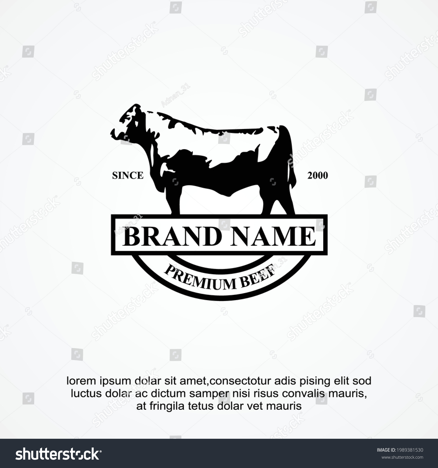 SVG of Black Angus cattle farm logo design concept svg
