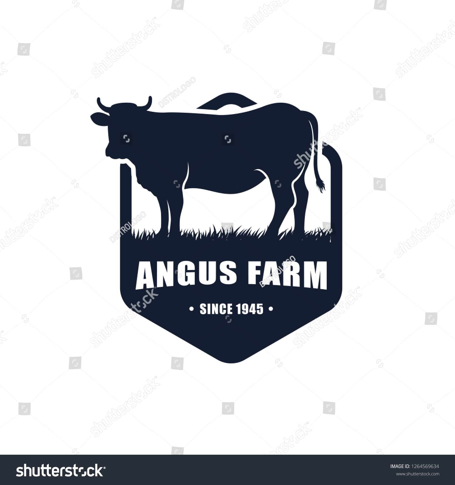 SVG of black angus logo design template. cow farm logo design. cow vector illustration svg