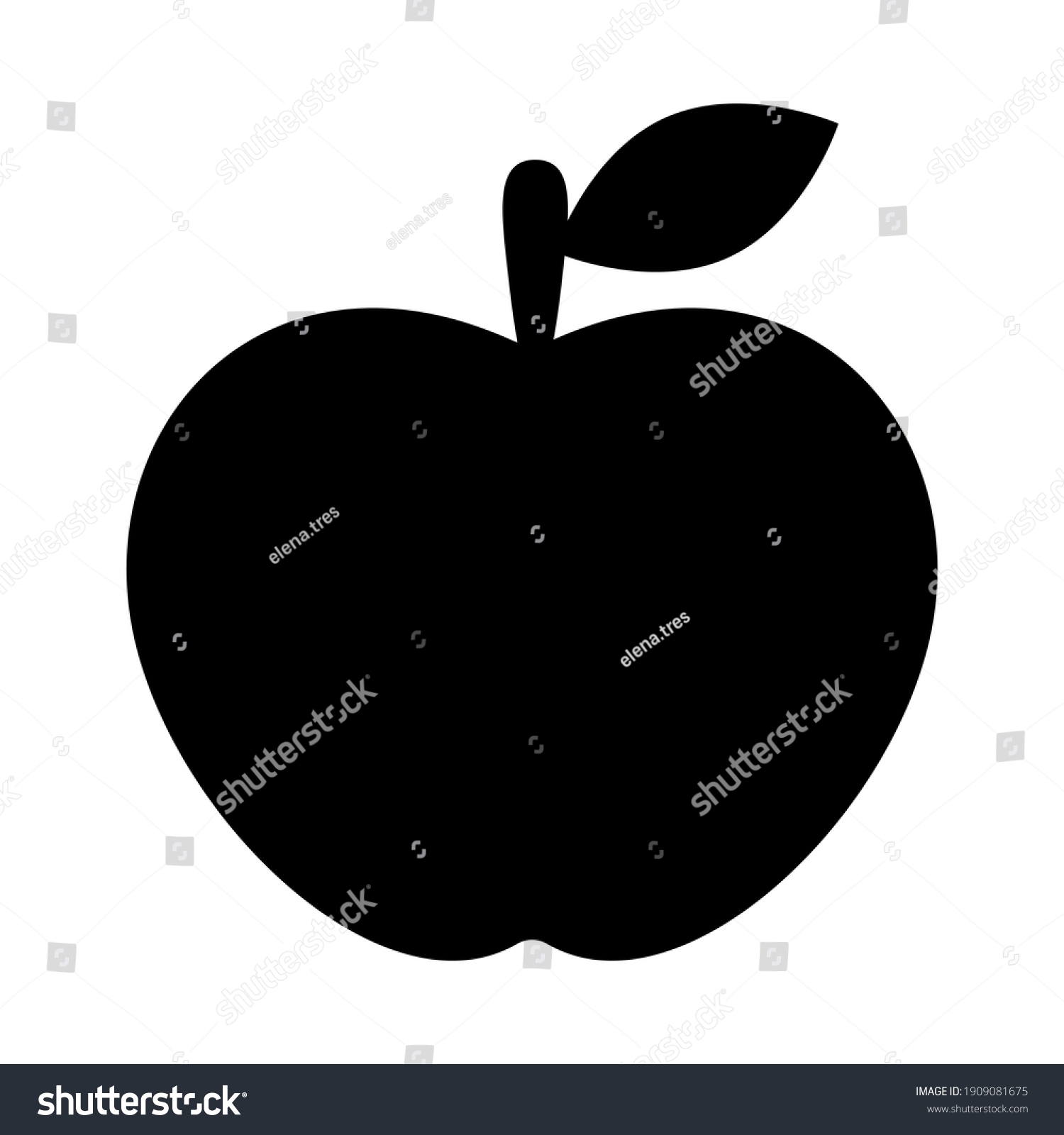 Apple silhouette Images, Stock Photos & Vectors | Shutterstock