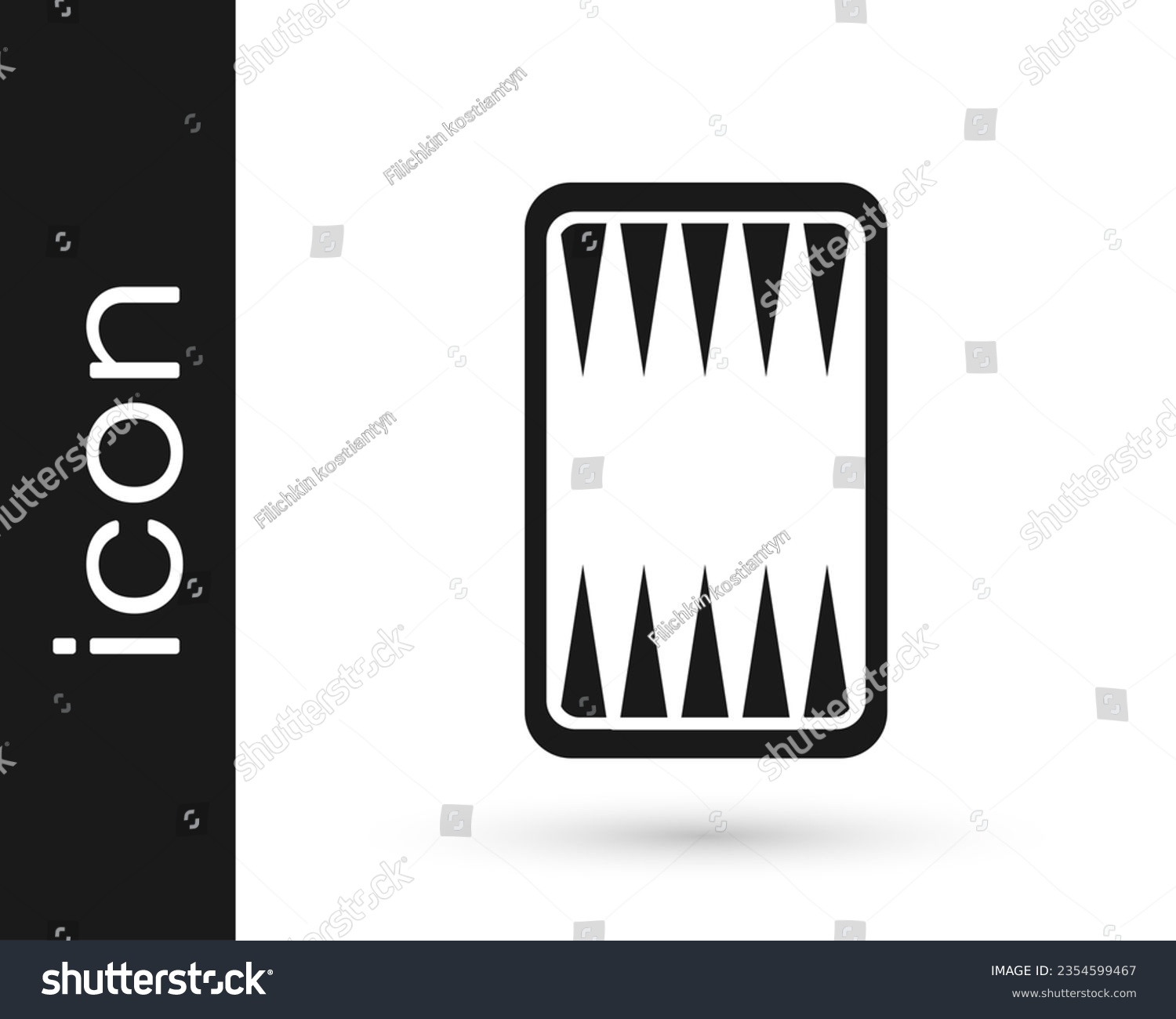 SVG of Black Backgammon board icon isolated on white background.  Vector svg