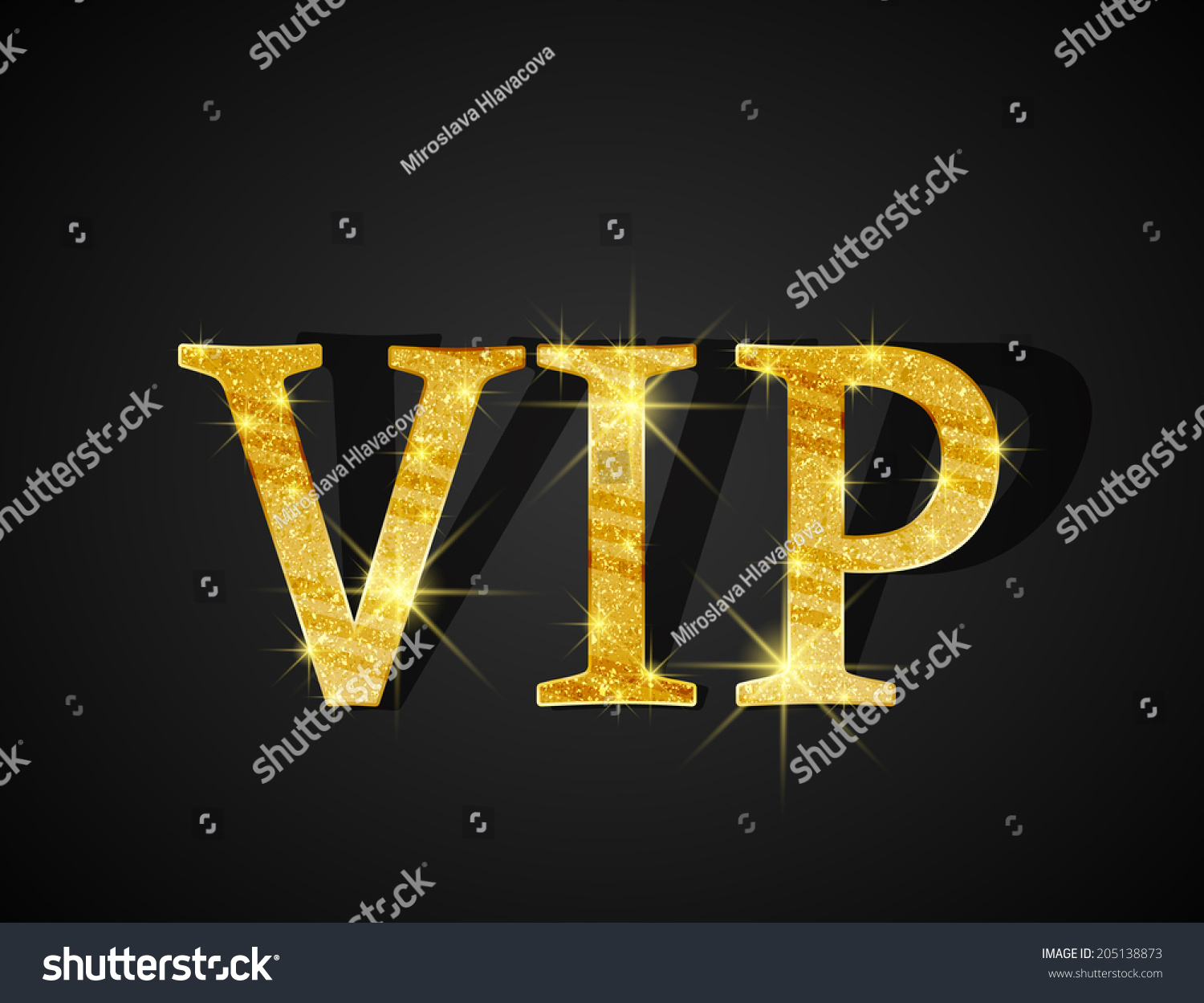 Black Background Golden Text Vip Stock Vector (Royalty Free) 205138873