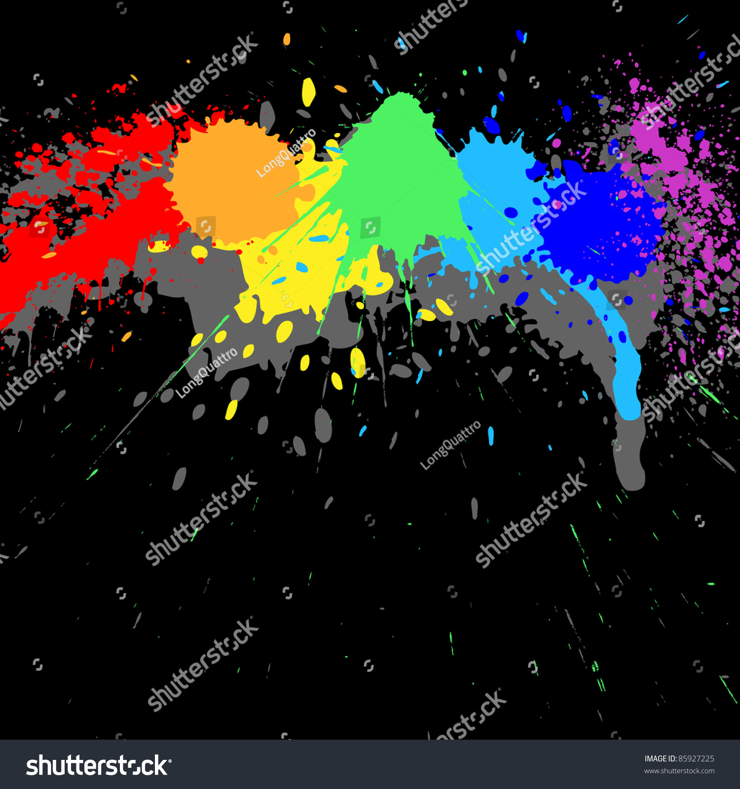 Black Background Color Ink Blots Stock Vector 85927225 - Shutterstock