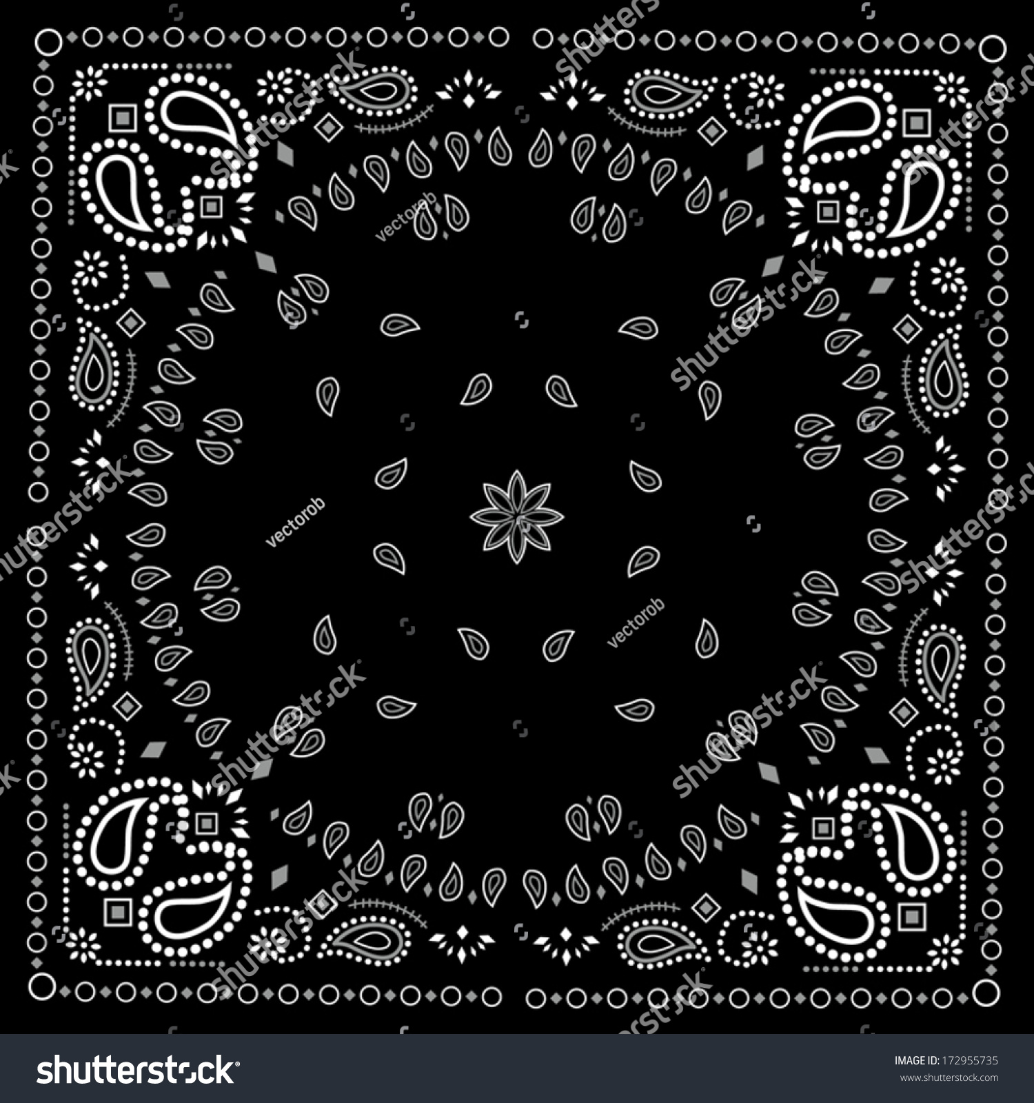 Black Bandana Stock Vector 172955735 - Shutterstock