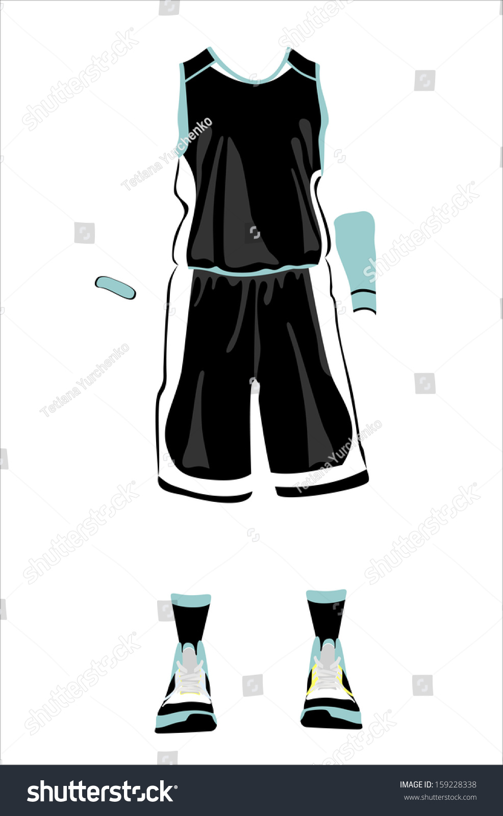 Black Basketball Uniform Stock Vector (Royalty Free) 159228338 ...