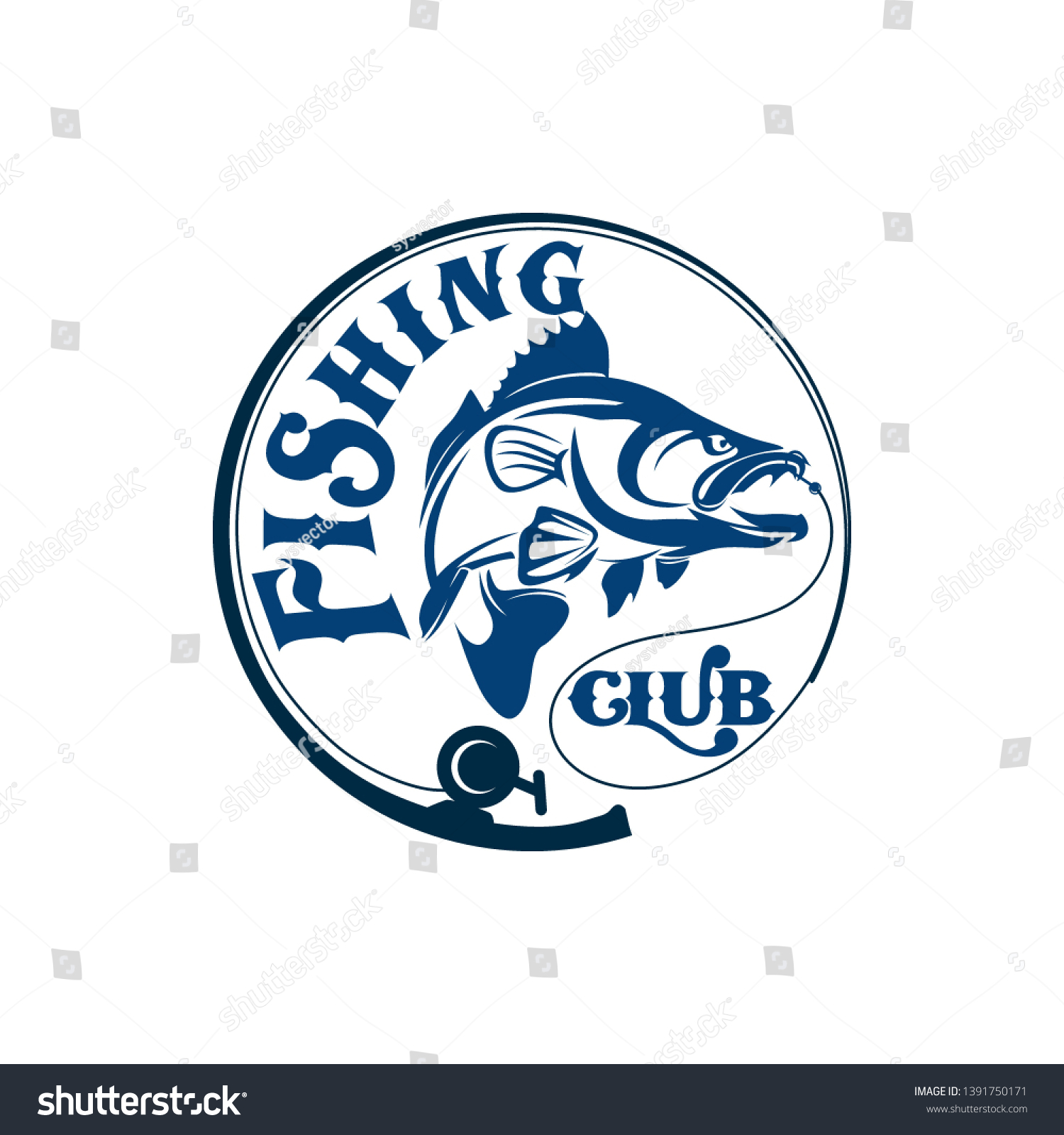 Black Bass Fishing Team Club Logo: vector de stock (libre de regalías ...