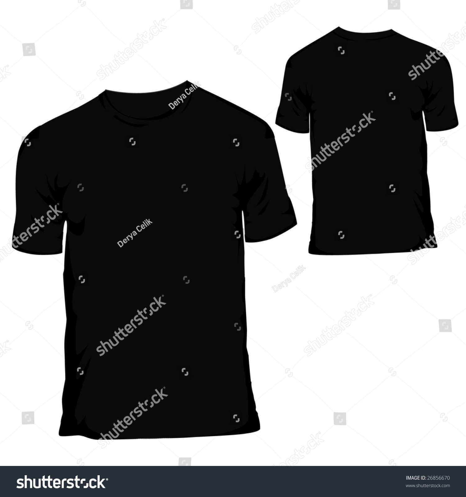 Black Blank Tshirt Design Template Menswear Stock Vector (Royalty Free ...