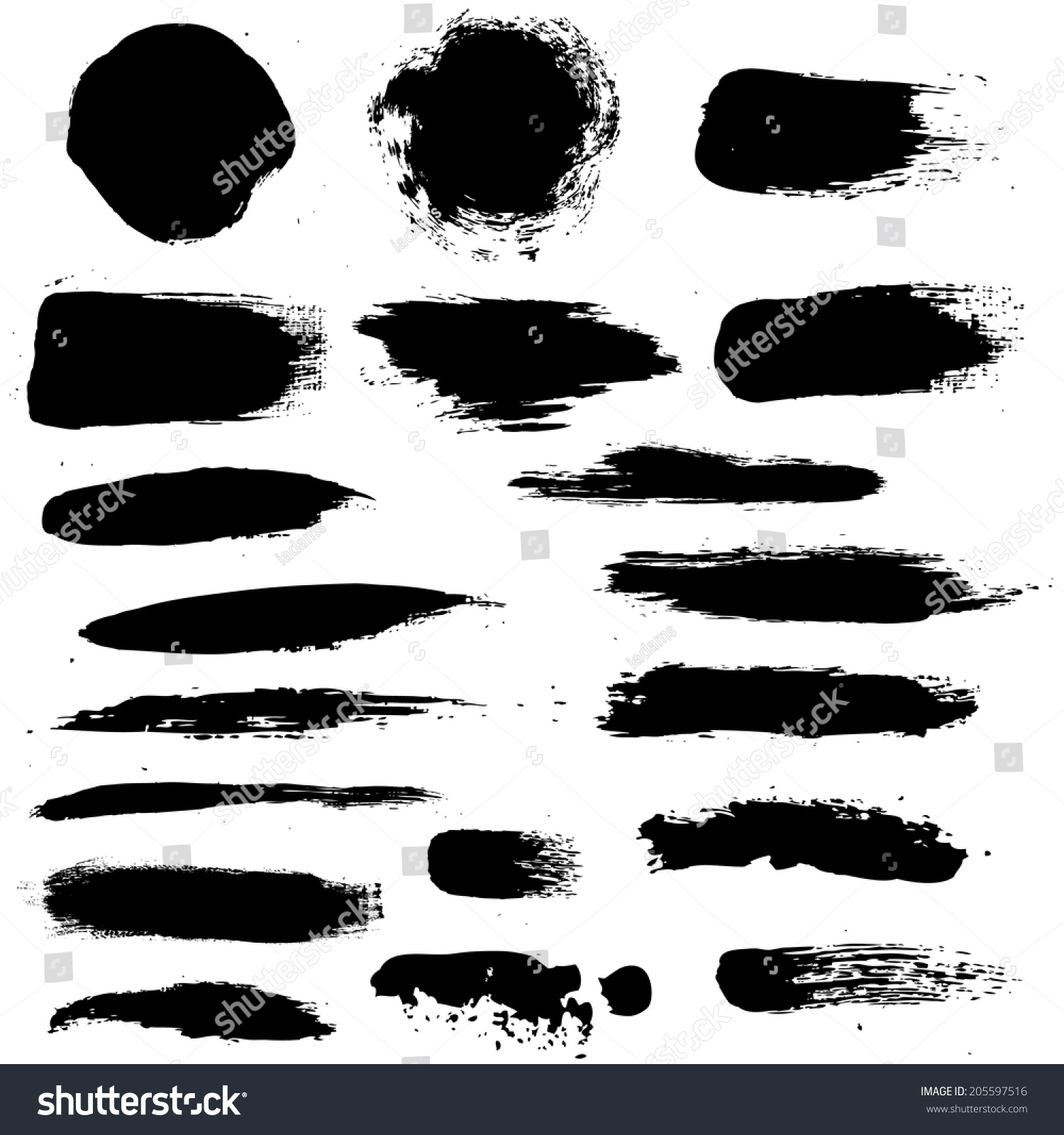 Black Blobs Set Vector Illustration Stock Vector 205597516 - Shutterstock