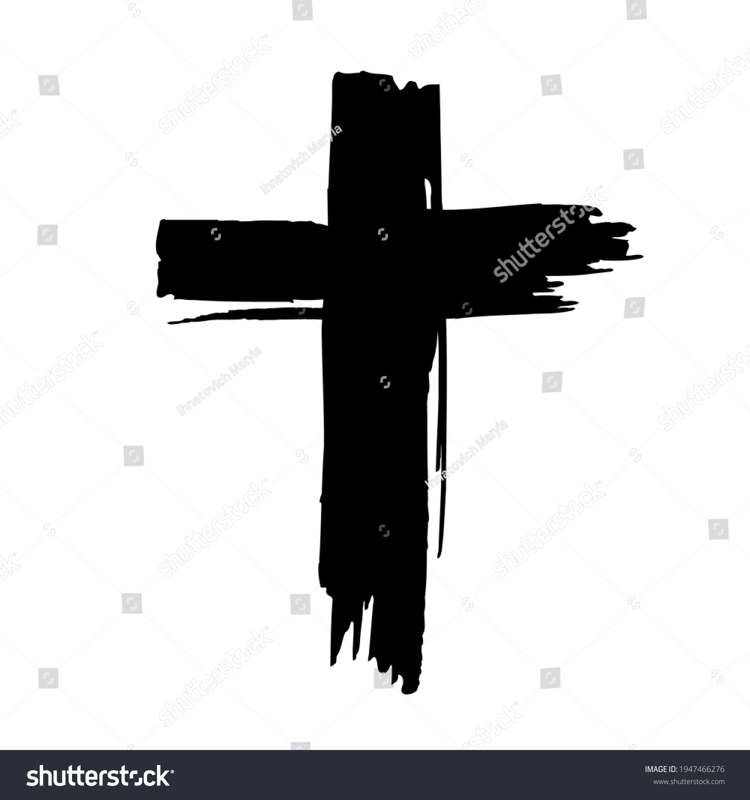 Black Blotted Cross Vector Illustration Stock Vector (Royalty Free