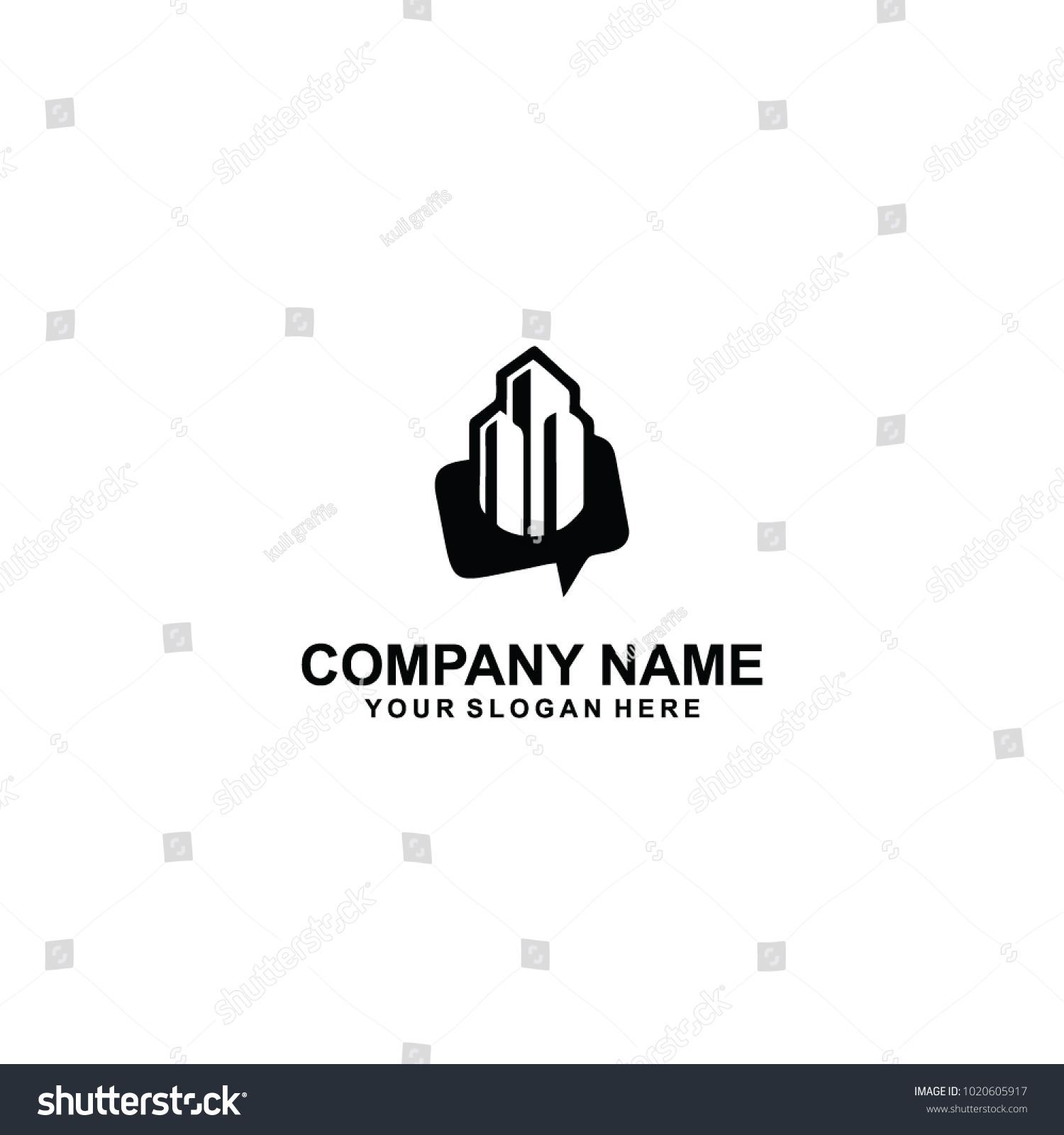 Black Building Logo Design Stock Vector (Royalty Free) 1020605917 ...
