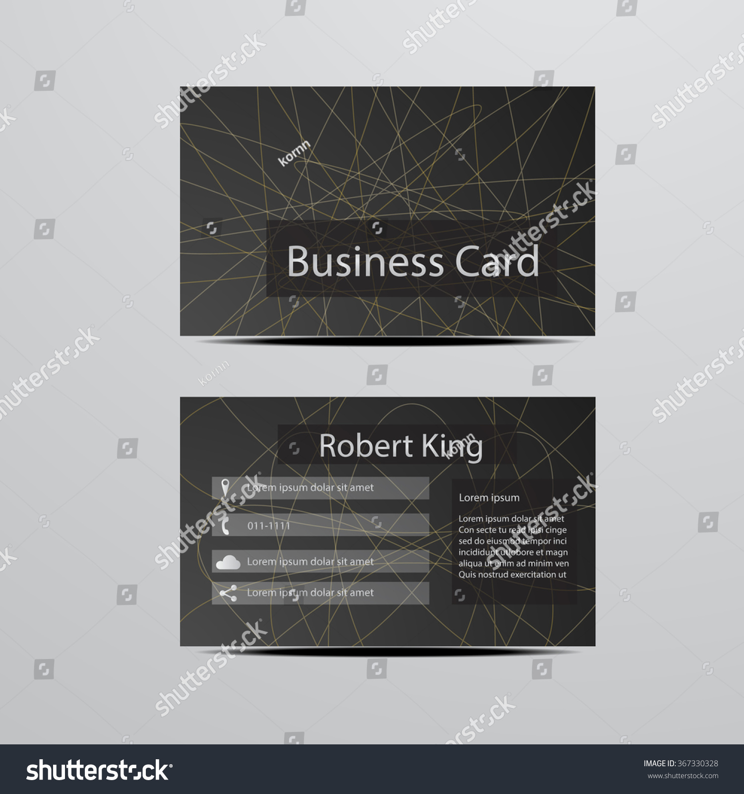 Black Business Card Stock Vector 367330328 : Shutterstock