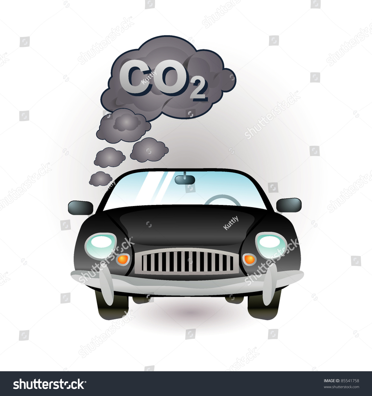 Black Car With Smoke Stock Vector Illustration 85541758 : Shutterstock