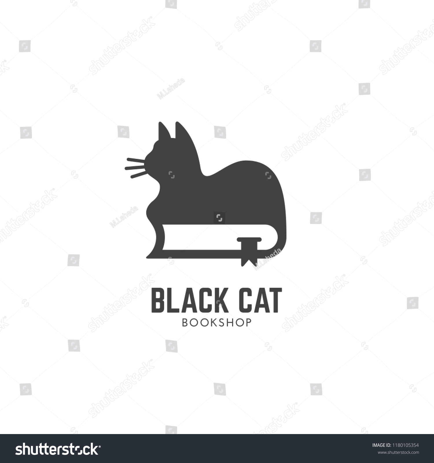 Black Cat Bookshop Logo Design Template: Vector De Stock (libre De ...