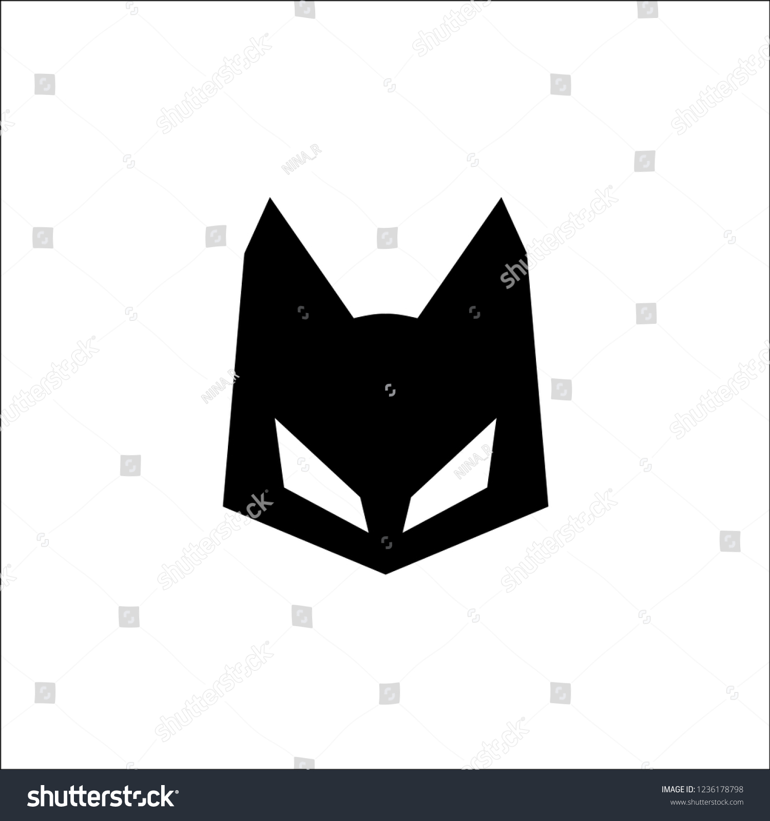 Black Cat Head Logo Vector Stock Vector (Royalty Free) 1236178798