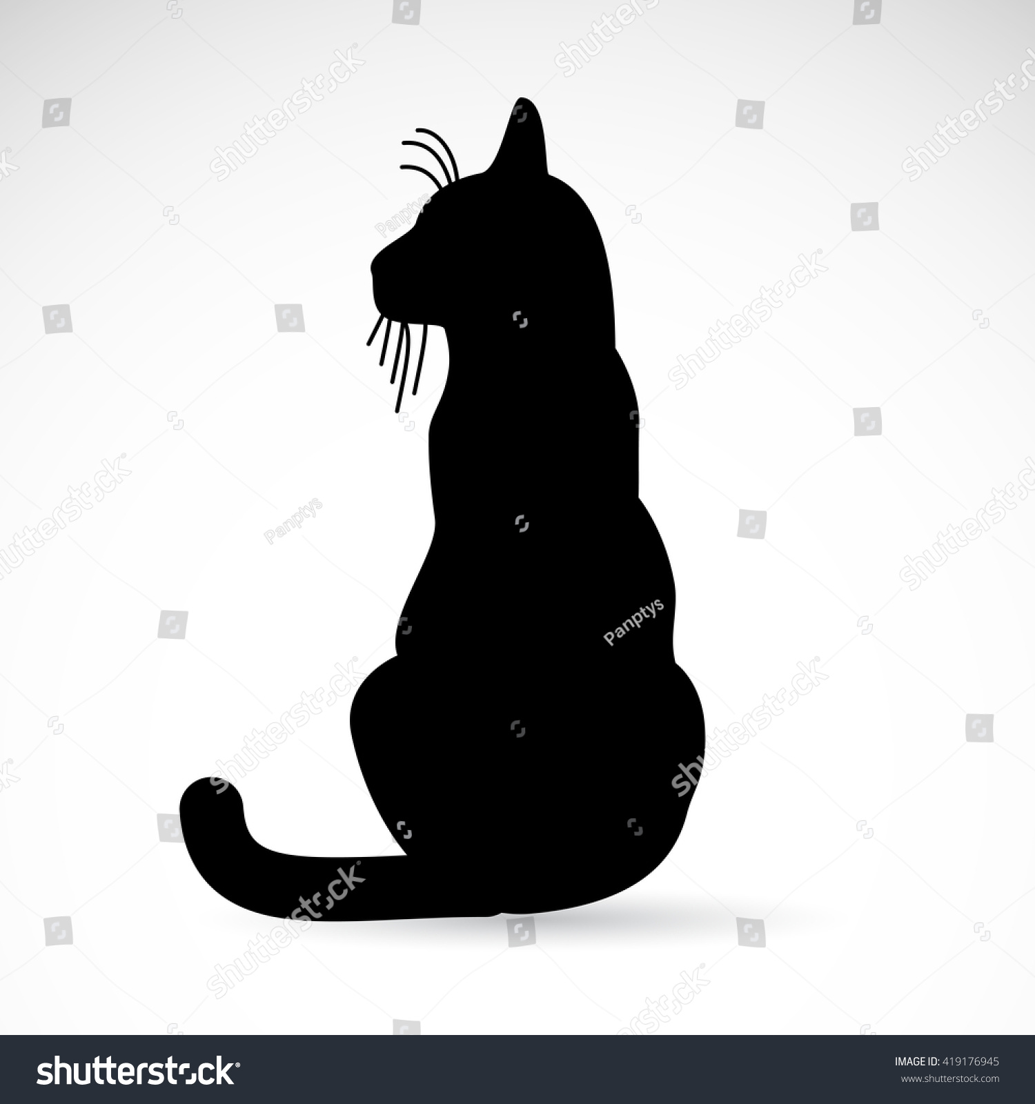 Black Cat Icon Isolated On White Stock Vector 419176945 - Shutterstock