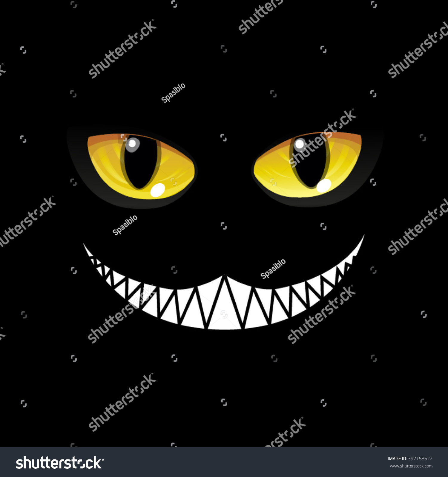 SVG of Black Cat in black. Glow eyes - Vector Image  svg