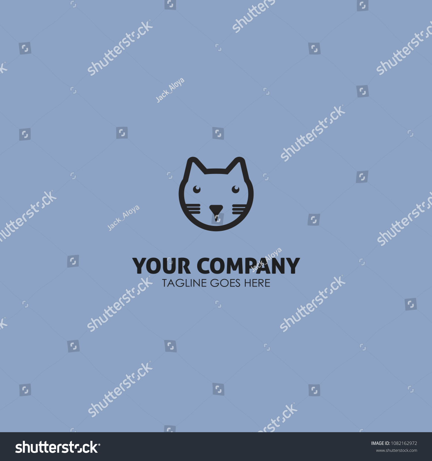Black Cat Monogram Vector Design Logo Stock Vector (Royalty Free ...