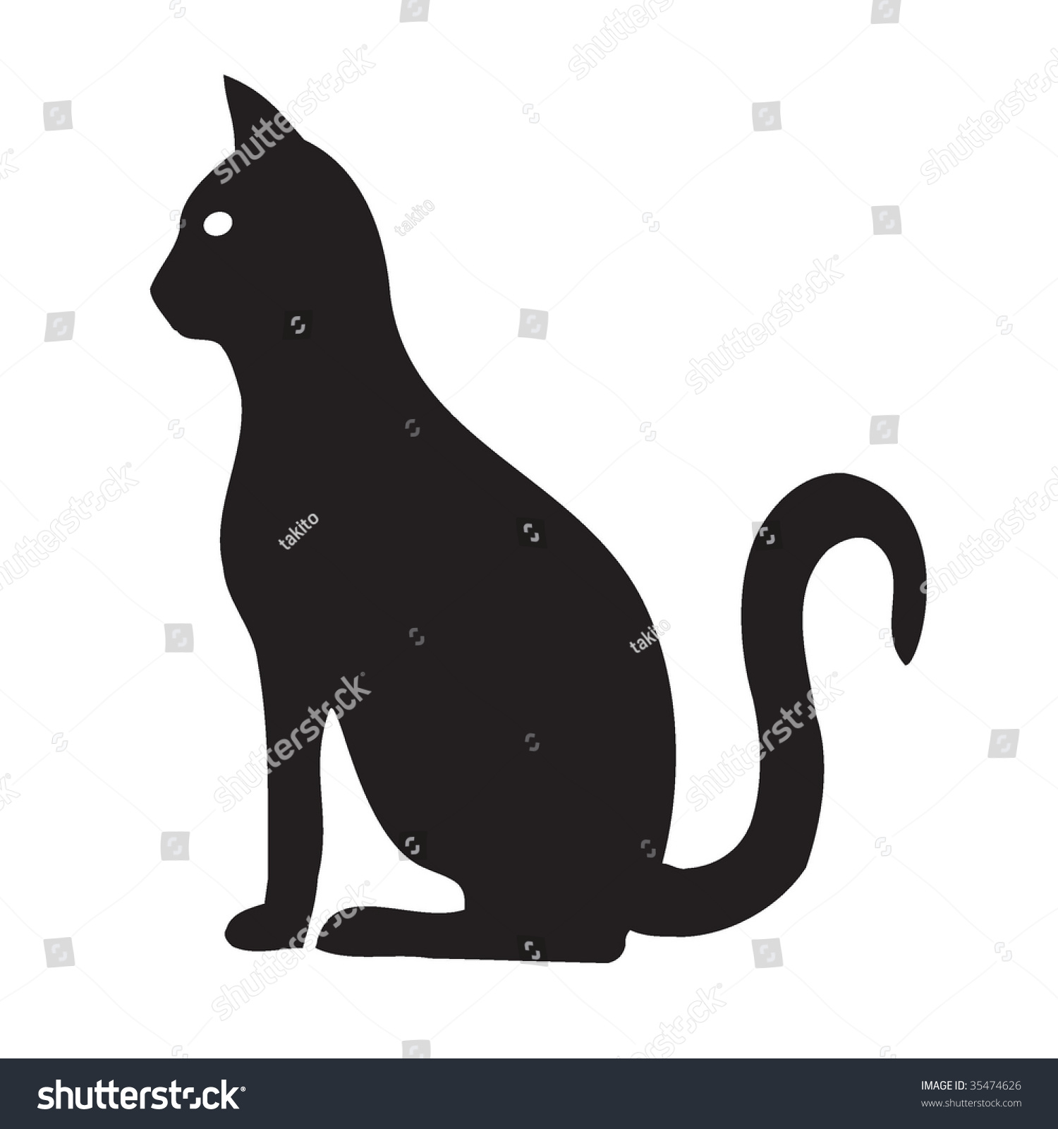 Black Cat Silhouette Stock Vector 35474626 : Shutterstock
