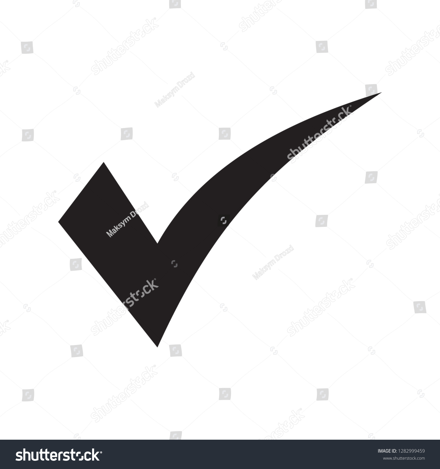 Vektor Stok Black Check Mark Icon Tick Symbol Tanpa Royalti