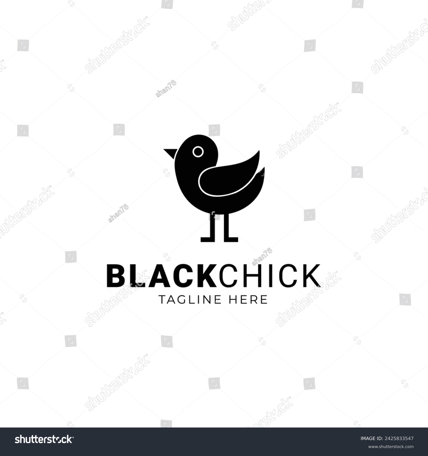 SVG of black chick minimalistic logo design svg