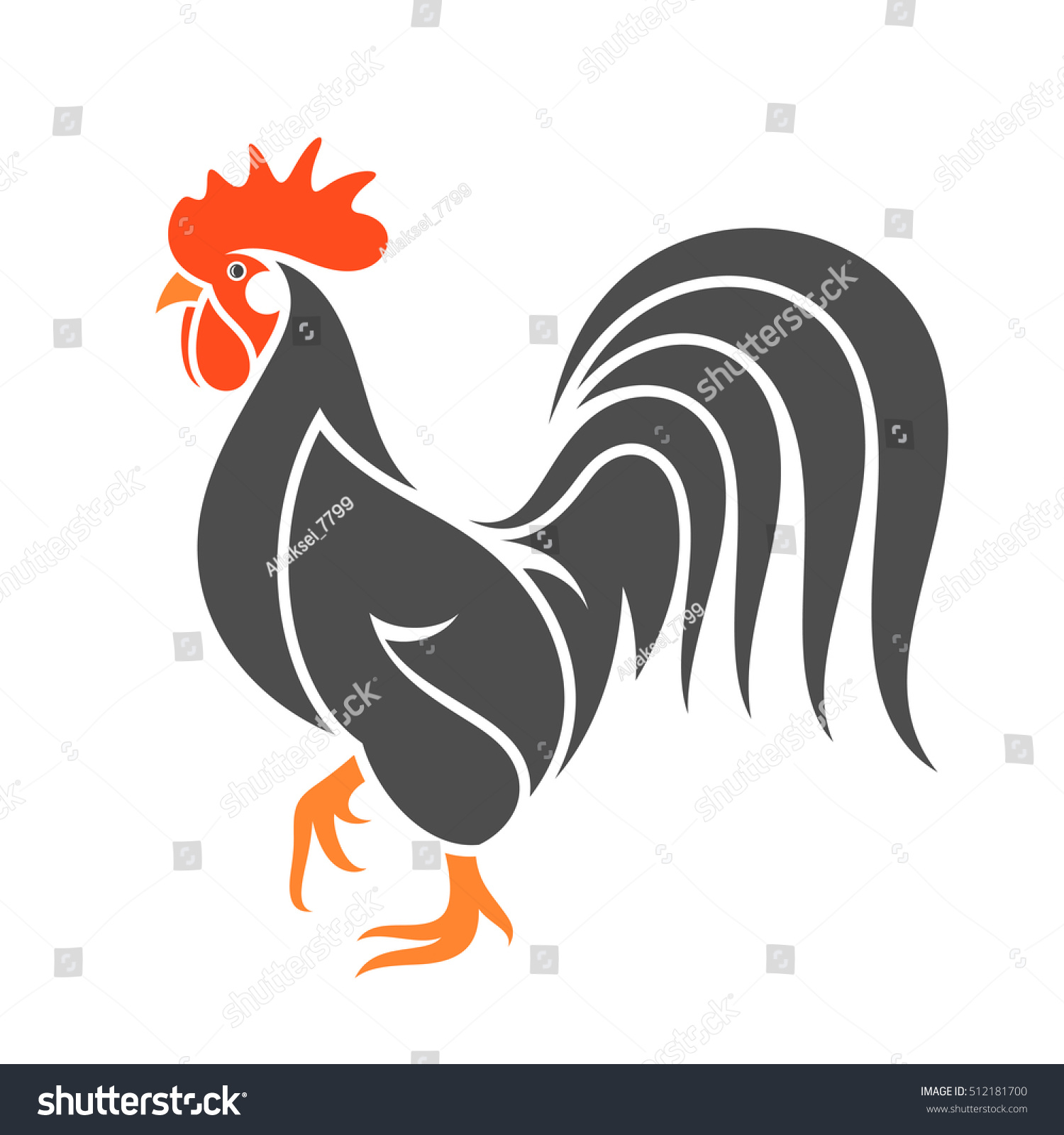 Black Chicken. Vector Illustration - 512181700 : Shutterstock