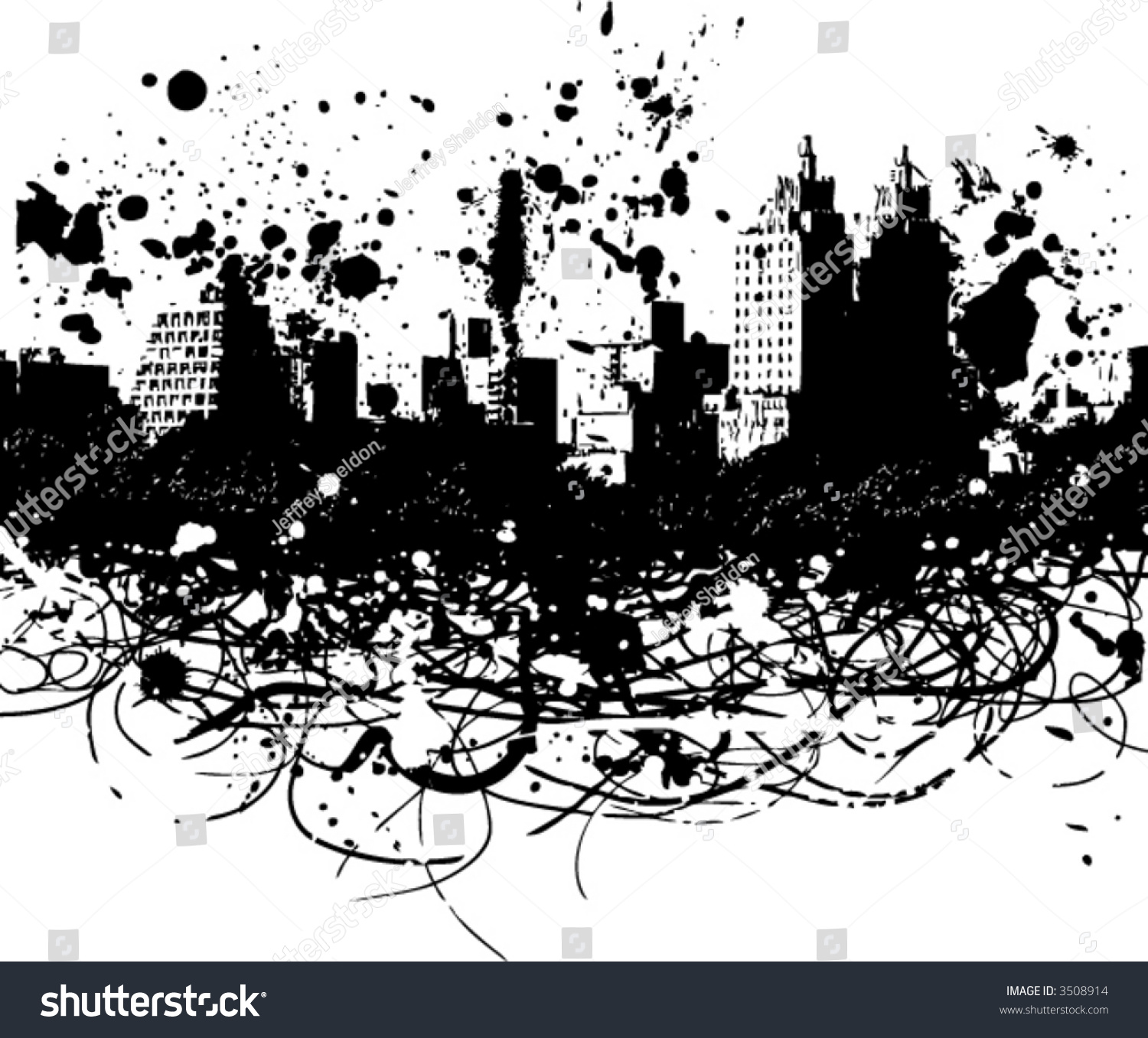 Black City Design Stock Vector (Royalty Free) 3508914 - Shutterstock