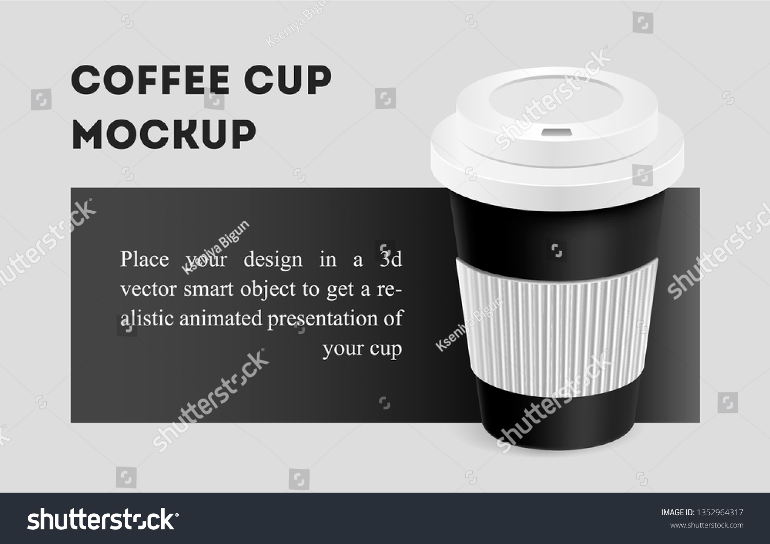 Download Black Coffee Cup Holder Mockup On Stock Vector Royalty Free 1352964317