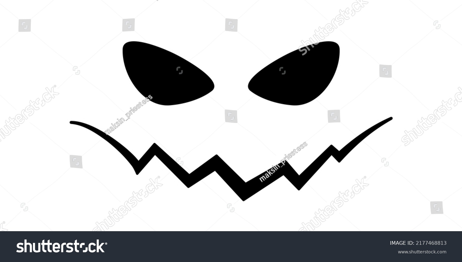 Black Creepy Smiling Face Isolated On Stock Vector (Royalty Free ...