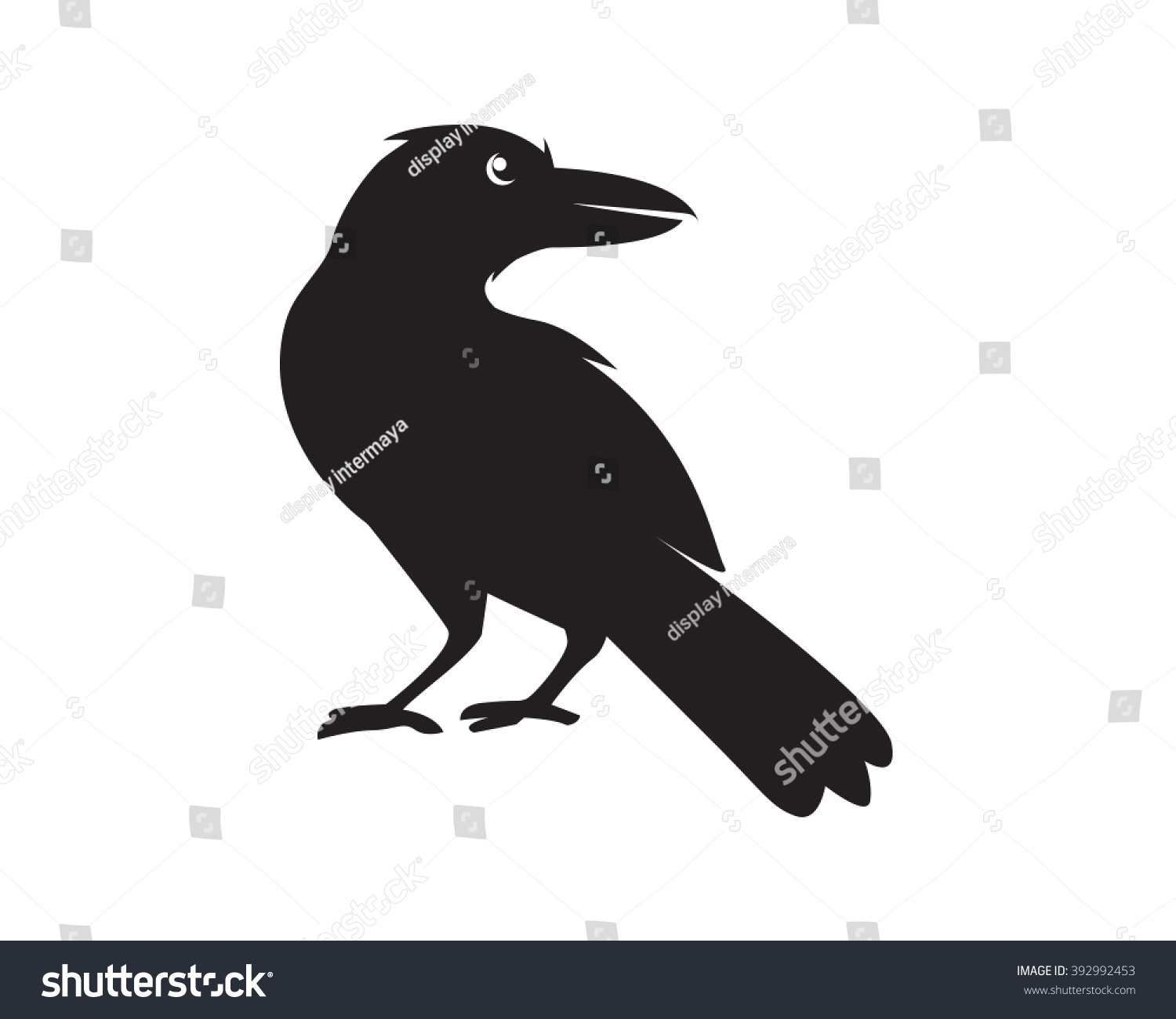 Black Crow Stock Vector Illustration 392992453 : Shutterstock