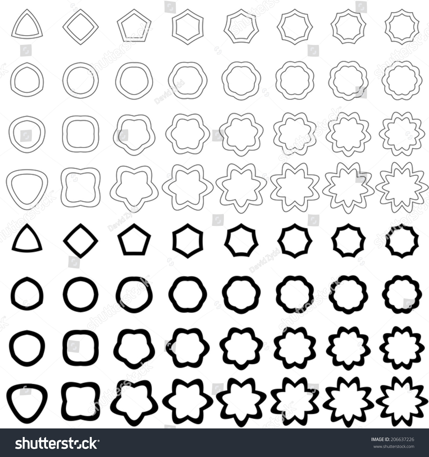 Black Curved Polygon Shape Collection - Vector Version - 206637226 ...