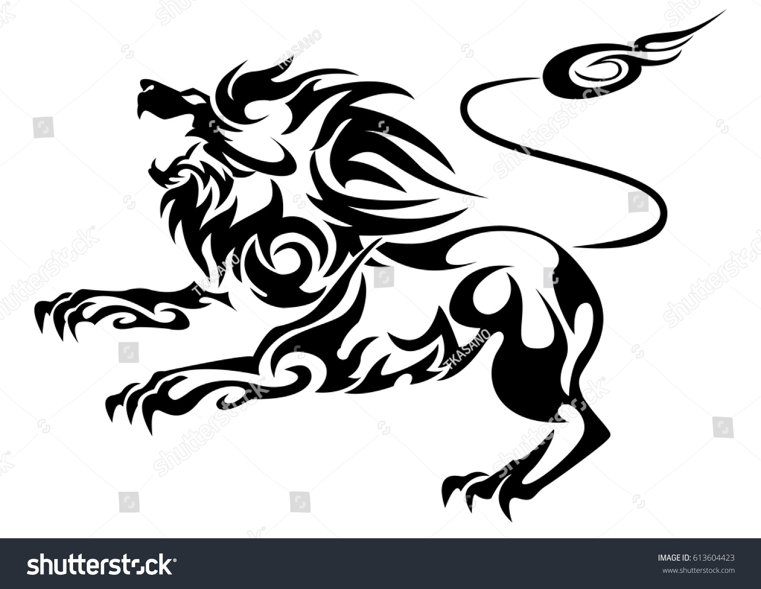 black cutout tribal lion tattoo vector stock vector 613604423 black cutout tribal lion tattoo vector stock vector 613604423