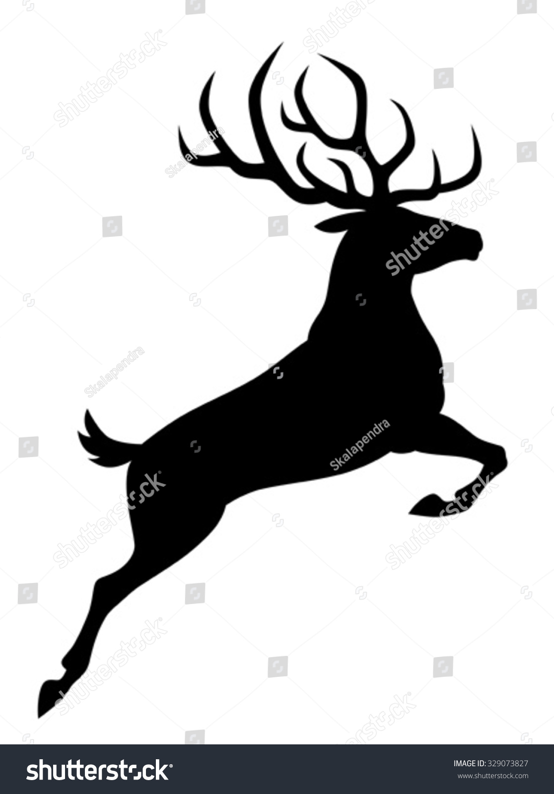 Black Deer Stock Vector Illustration 329073827 : Shutterstock