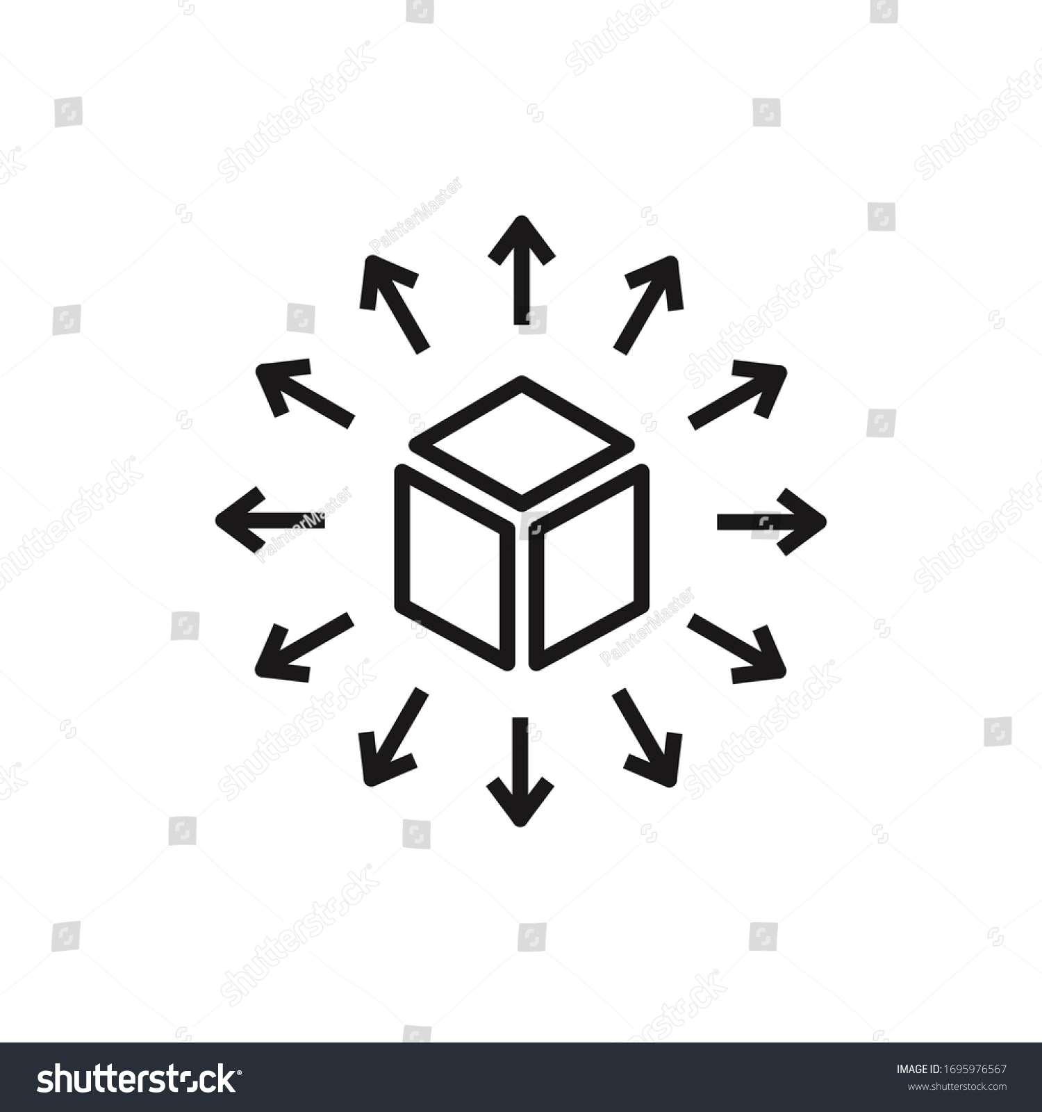 Black Distribution Icon Isolated Content Distribution Stock Vector ...