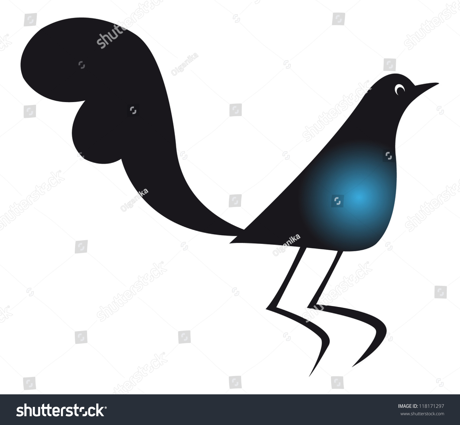 Black Dove Isolated On White Vector Stock Vector 118171297 - Shutterstock