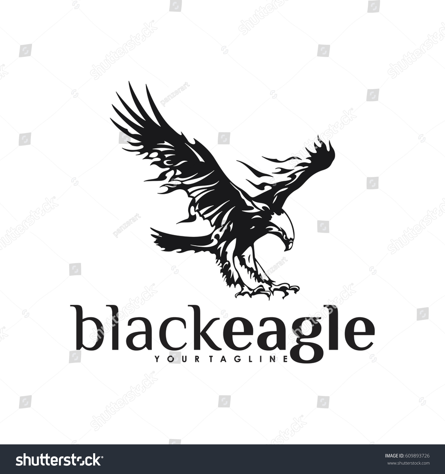 Black Eagle Logo Stock Vector 609893726 - Shutterstock