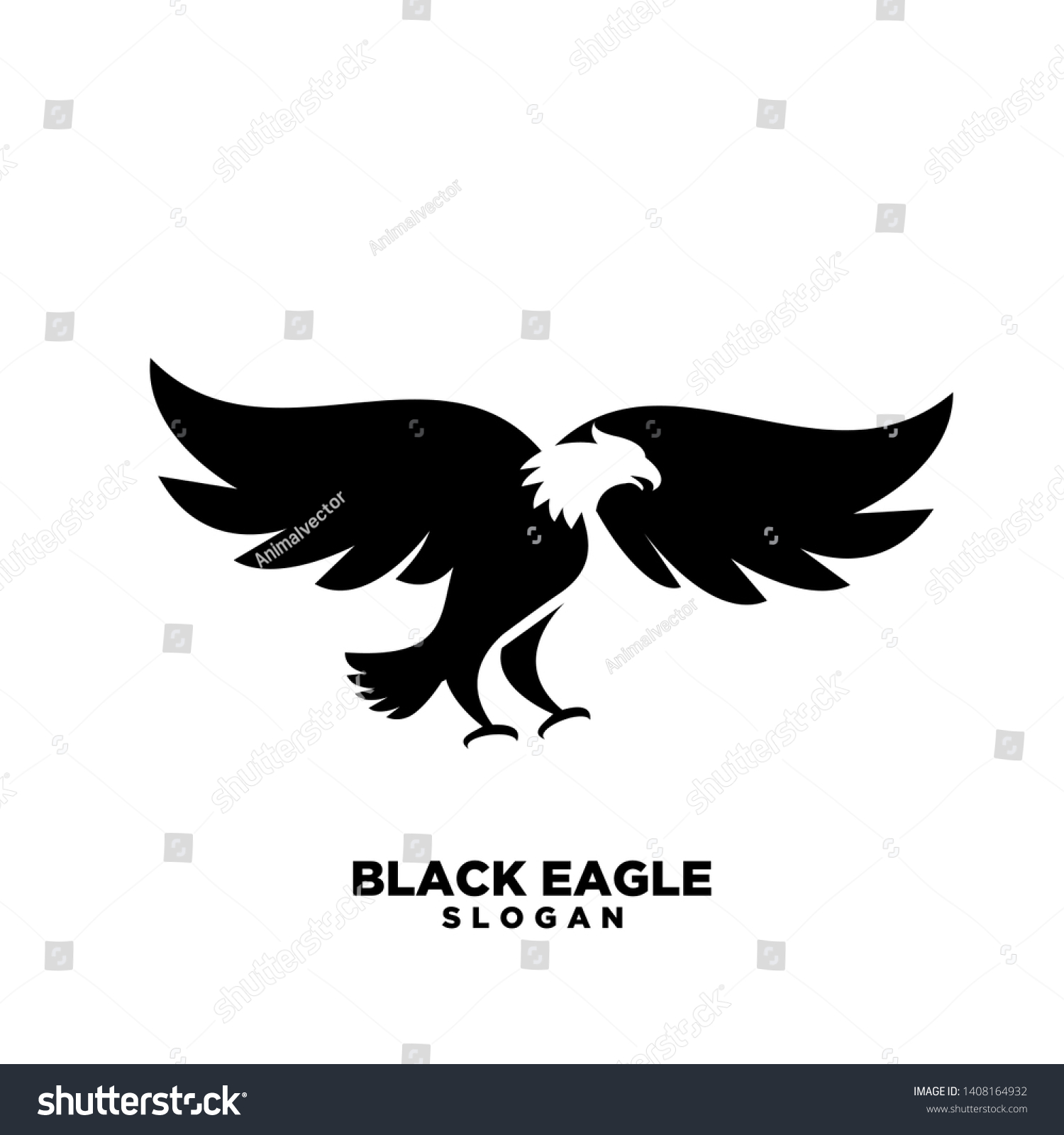 Black Eagle Logo Icon Design Vector Stock Vector (Royalty Free) 1408164932