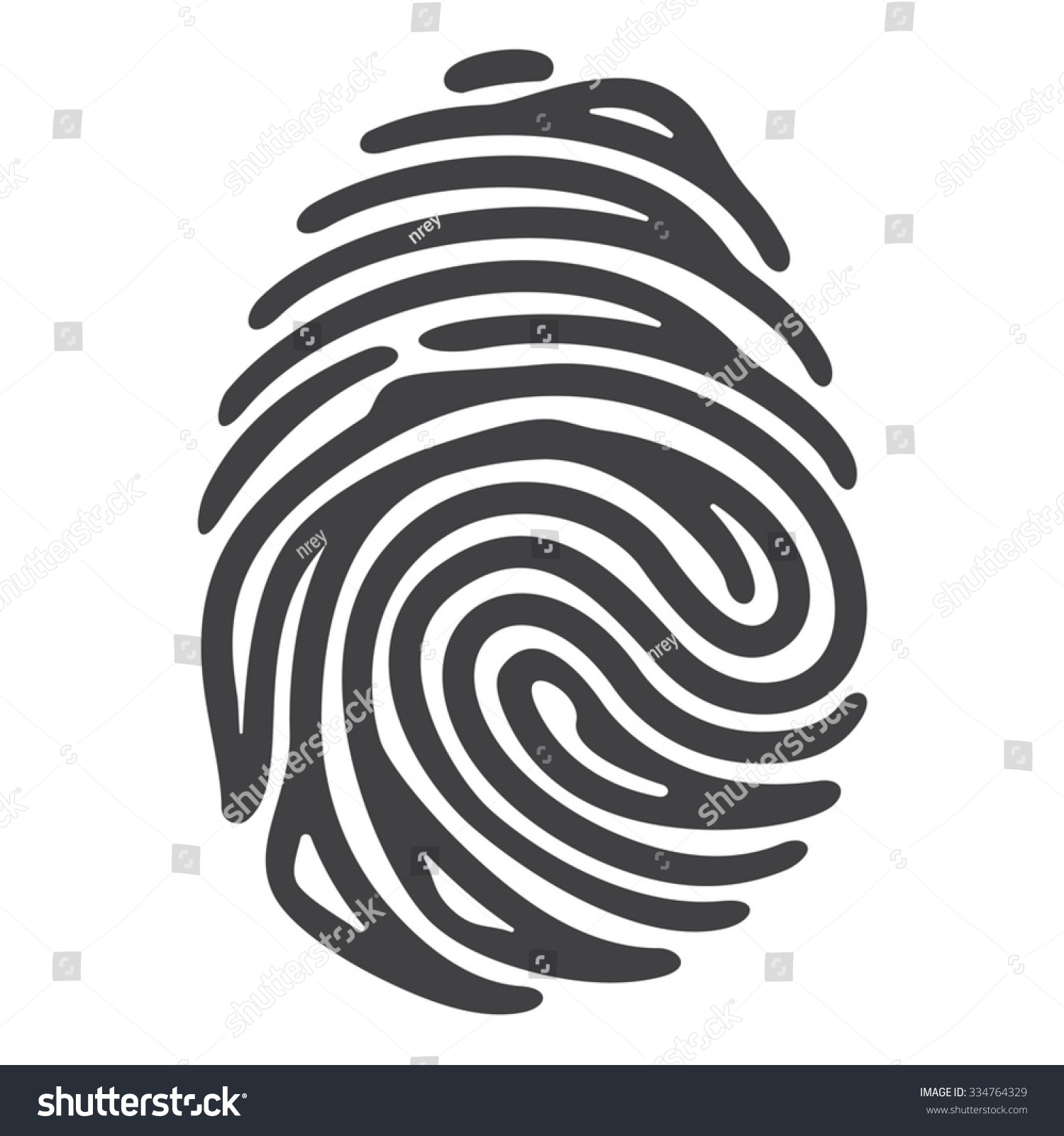 Black Fingerprint Shape, Secure, Identification. Vector Illustration ...