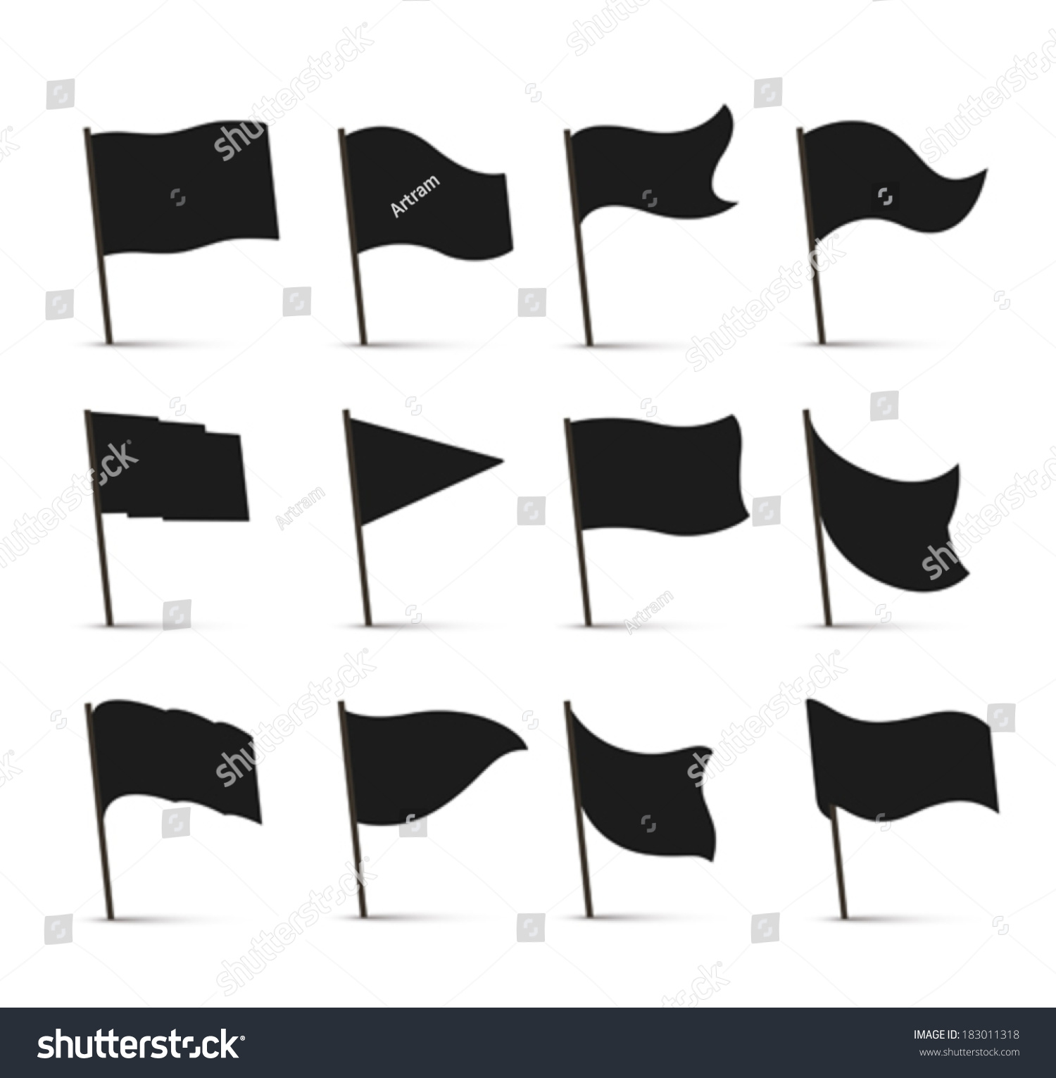 Black Flag Icons Stock Vector (Royalty Free) 183011318 - Shutterstock