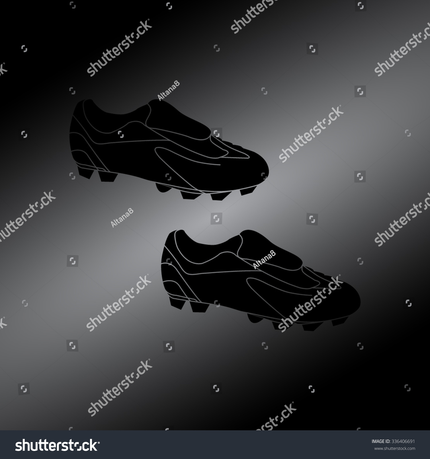 Black Football Boots Vector Illustration Stock Vector (Royalty Free