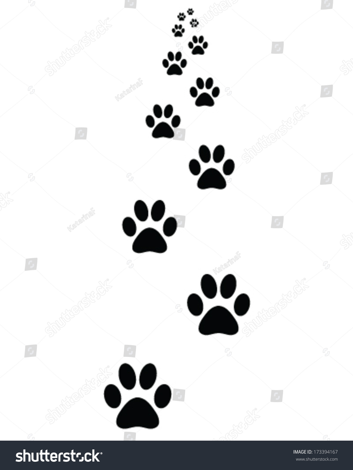 Black Footprints Cats Vector Illustration Stock Vector 173394167 ...